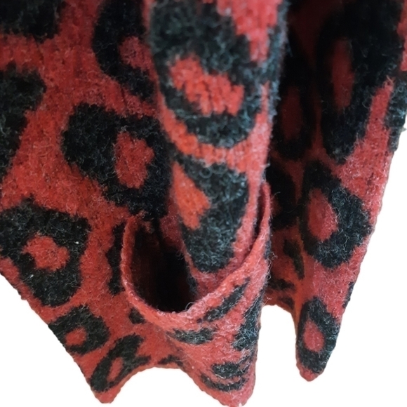 Joseph A Women's Red Black Long Sleeve Open Front Cardigan - Picture 5 of 7